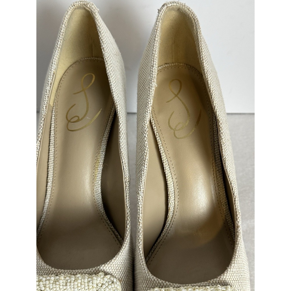 Sam Edelman Harriet Pointed Toe Beaded Pearl High Heel Pumps Shoes 8.5 Wedding - Picture 11 of 13